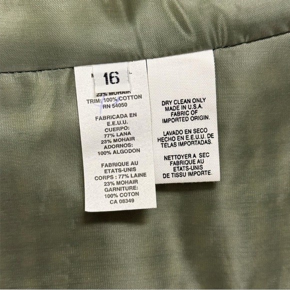 VTG Christian Dior Blazer Houndstooth Wool Mohair Blend Velvet Sz 16 Old Money - Picture 9 of 12